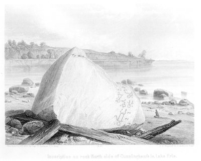Native American Inscriptions on a Rock on Lake Erie, from 
